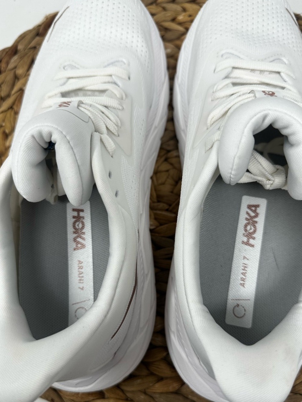 Hoka White Athletic Running Shoes - Picture 8 of 9